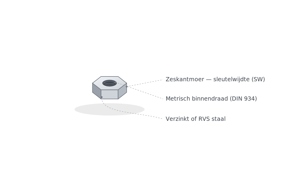 Zeskantmoer kenmerken
